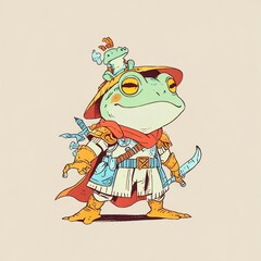 Frog Warrior Illustration