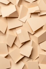 Abstract arrangement of beige geometric shapes, creating a textured and layered look.