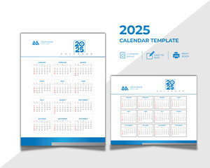 New year Simple business style 2025 calendar template icon design with good look