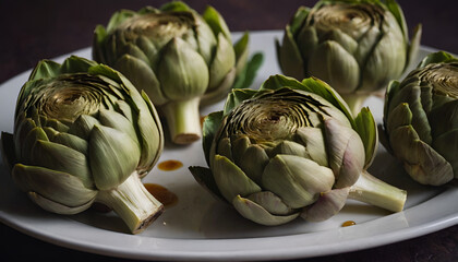 Obraz premium braised artichokes on a plate