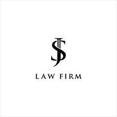 A logo for a law firm  the letter JS or SJ logo design