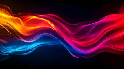 Vibrant wave of colorful light in a seamless flow, showcasing dynamic energy and creativity.
