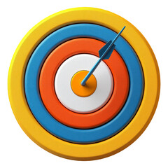 Colorful Target with Arrow Isolated on Clear Background