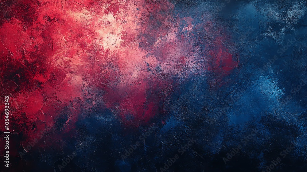 Poster abstract background with red, pink, and blue brushstrokes creating a dynamic and colorful design.