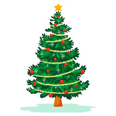 christmas tree isolated on white