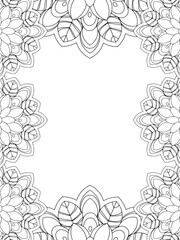 All these designs are hand-drawn and unique 
Flower Border is a Beautiful black and white illustration for aadult coloring book,
This is a printable Beautiful Zentangle Coloring page for KDP Interior,