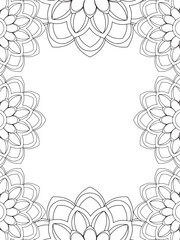 All these designs are hand-drawn and unique 
Flower Border is a Beautiful black and white illustration for aadult coloring book,
This is a printable Beautiful Zentangle Coloring page for KDP Interior,