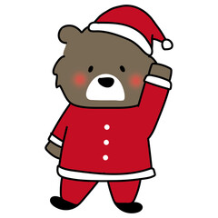サンタの衣装を着たクマ