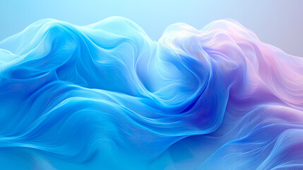 Obraz premium Flowing blue and purple waves create serene and dynamic abstract background, evoking sense of calm and creativity. smooth lines and gradients enhance visual appeal