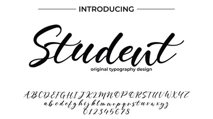 Student Font Stylish brush painted an uppercase vector letters, alphabet, typeface