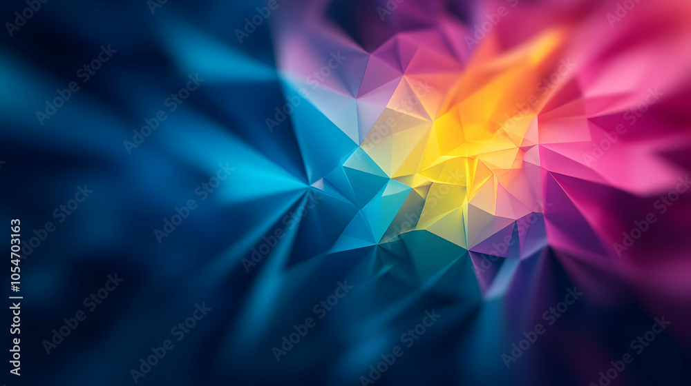 Poster vibrant abstract background with colorful geometric shapes creating a dynamic and energetic visual a