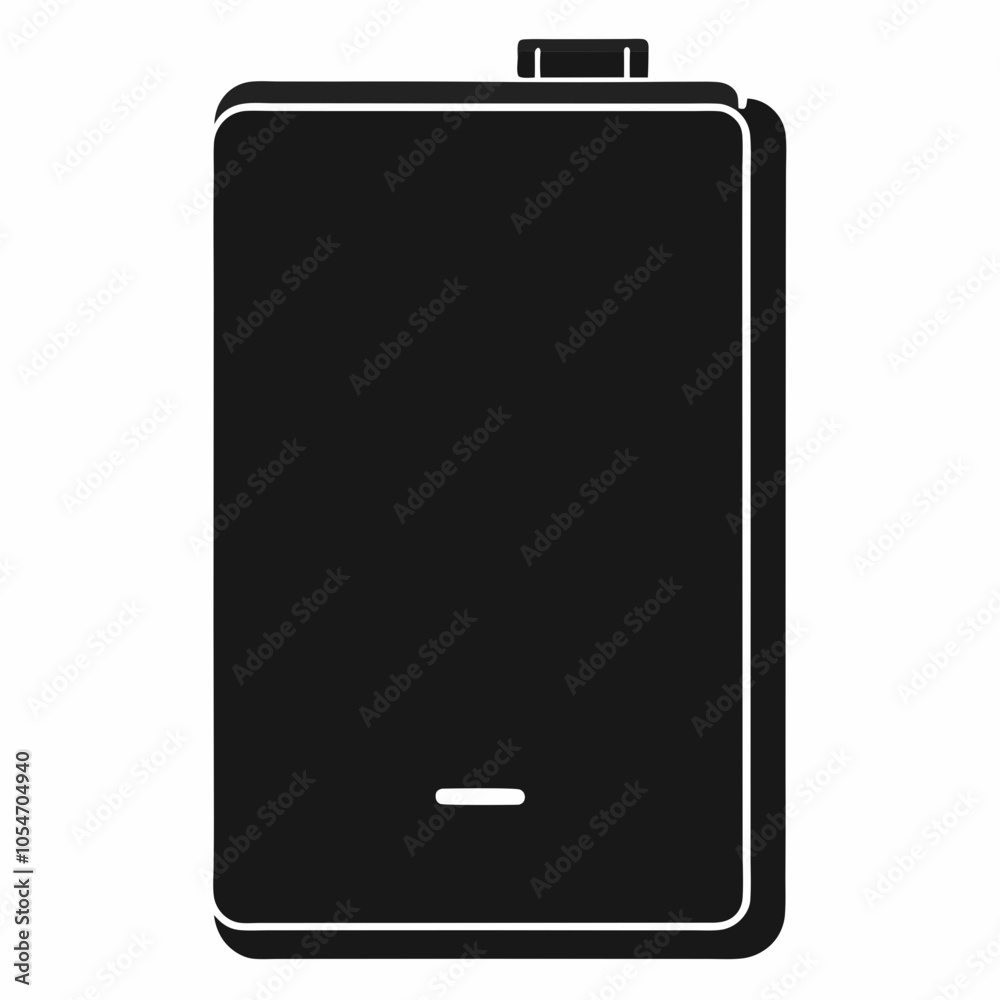 Wall mural power bank silhouette vector black on white background