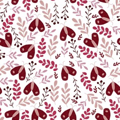 seamless pattern with flowers and butterflies