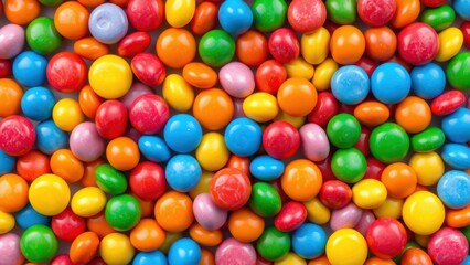 Fototapeta premium Candy Texture Round Small Pieces Background Closeup