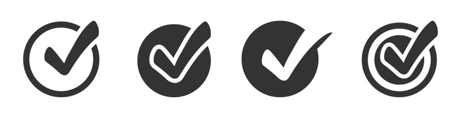 Vector check mark icons set. Colorful checkmark signs. Tick vector icon. Checkmark icon