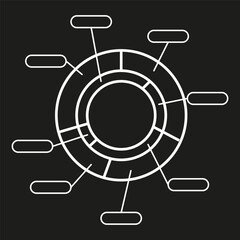 Diagram chart icon. Infographic structure. Circular vector graph. Data visualization symbol.