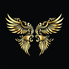 Elegant Gold Wing Frames: Vintage Angel & Cupid Silhouette Icon Collection
