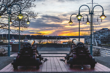 Historic Cannons overlooking the Nanaimo Harbour