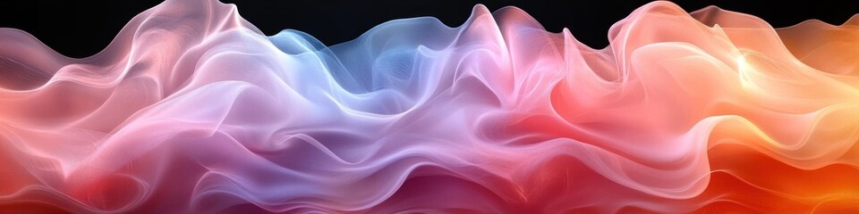 Obraz premium Abstract colorful waves of flowing smoke or fabric.