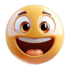 A lively 3D emoji with a funny expression, showcasing cheerful colors and exaggerated facial features that radiate joy and playfulness.