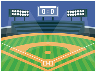 Baseball Softball field flat vector