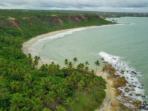 Aerial view of Coqueirinho beach in Jo&atilde;o Pessoa, Para&iacute;ba