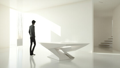 Fototapeta premium Minimalist and unique interior design in the house