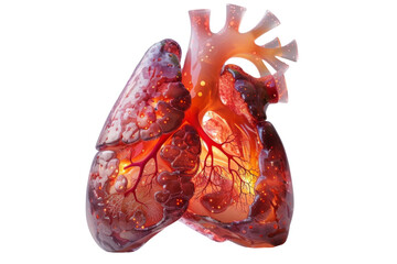Naklejka premium A highly detailed and realistic anatomical model of a human lung