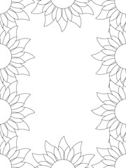 All these designs are hand-drawn and unique 
Flower Border is a Beautiful black and white illustration for aadult coloring book,
This is a printable Beautiful Zentangle Coloring page for KDP Interior,