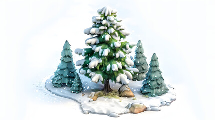 Christmas Tree Christmas isometric Cartoon 3D