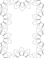 All these designs are hand-drawn and unique 
Flower Border is a Beautiful black and white illustration for aadult coloring book,
This is a printable Beautiful Zentangle Coloring page for KDP Interior,