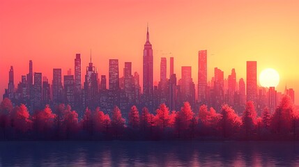 Fototapeta premium Vibrant cityscape showcasing sustainable development and innovative urban planning concepts for a modern thriving metropolitan area