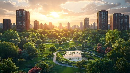 Futuristic City Planning Vision for Sustainable Urban Development   Modern Skyline with Green Areas and Innovative Infrastructure for the Future Metropolis