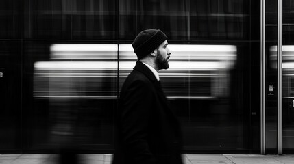 Fototapeta premium Warning passersby with a subtle gesture, [warn , onlookers , passersby], ,