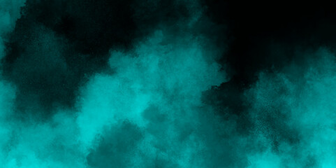 abstract cloud and vapor texture background. Black and teal smoke aquarelle smudge illustration smooth grungy smokey light pastel colors ink glow. Teal color powder explosion	
