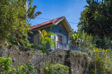 La Reunion, typical cottage in the village of Hell Bourg, in the center of the island
