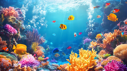 Obraz premium coral reef and fish