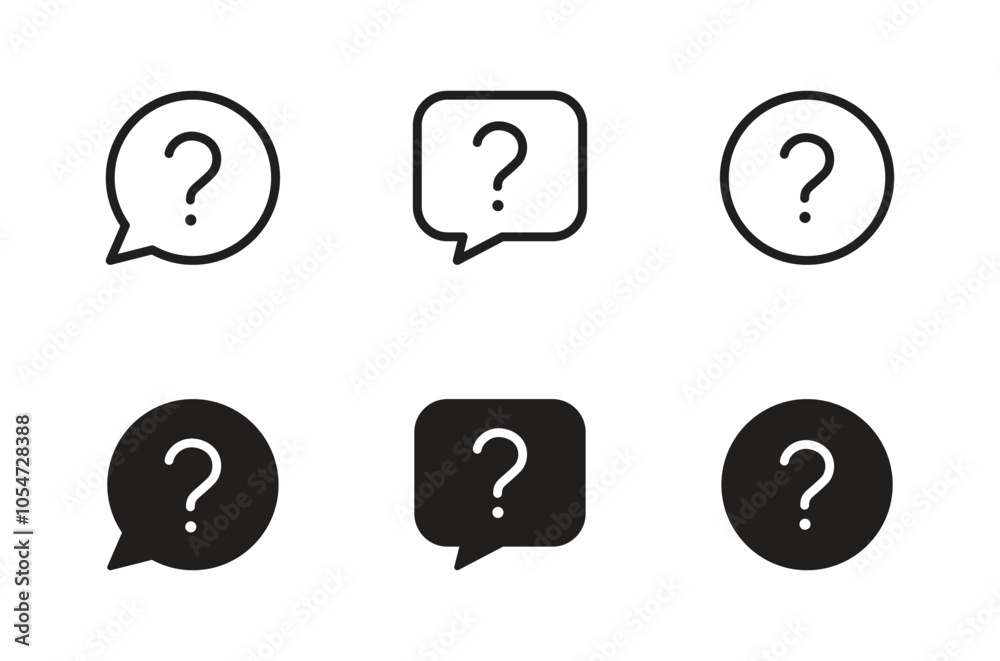 Fototapete question icon vector for web, computer and mobile app