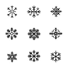 set of snowflakes vector icons