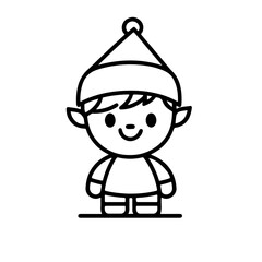 little elf christmas vector white background
