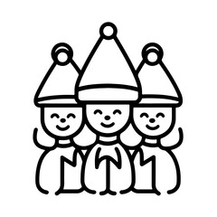 children and christmas vector white background