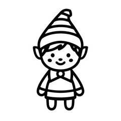 little elf christmas vector white background