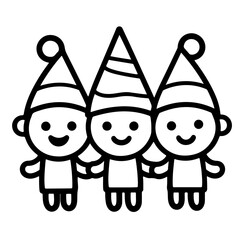 children and christmas vector white background