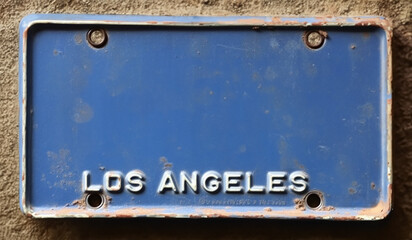 A license old plate antique vintage 1950 los angeles with background
