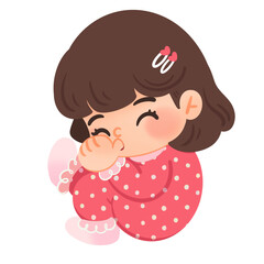 cute pink baby girl sleeping