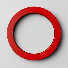 A simple red circular frame against a light background.