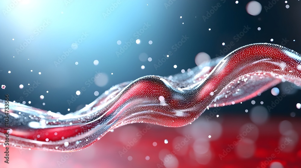 Poster Futuristic digital background with flowing data lines and glowing nodes ideal for illustrating concepts related to intelligence technological innovation and advanced digital networks