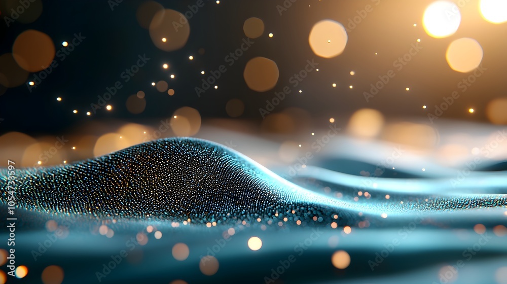Aufkleber Flowing Digital Data Streams and Network Nodes Illustrating Technological Processes Science and Education Concepts in a Futuristic Abstract Design
