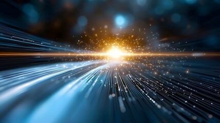 Futuristic abstract digital design with interconnected lines and pulsating nodes highlighting concepts of intelligence machine learning and scientific data visualization  The dynamic