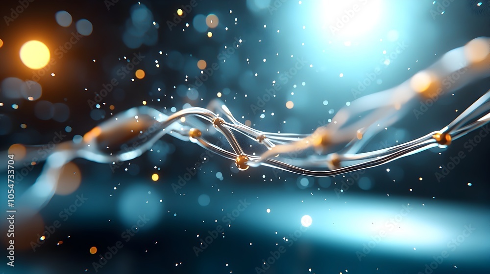 Fototapete Interconnected digital network with dynamic lines nodes and flow visualizing scientific concepts and technological capabilities